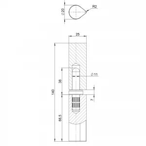 Петля приварная D20x140 B2B (без фаски)
