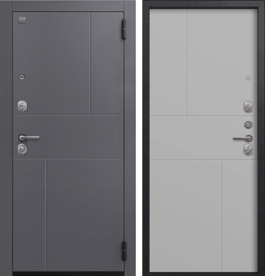 Дверь А-11 Черный муар, Кашемир графит - Кашемир сильвер