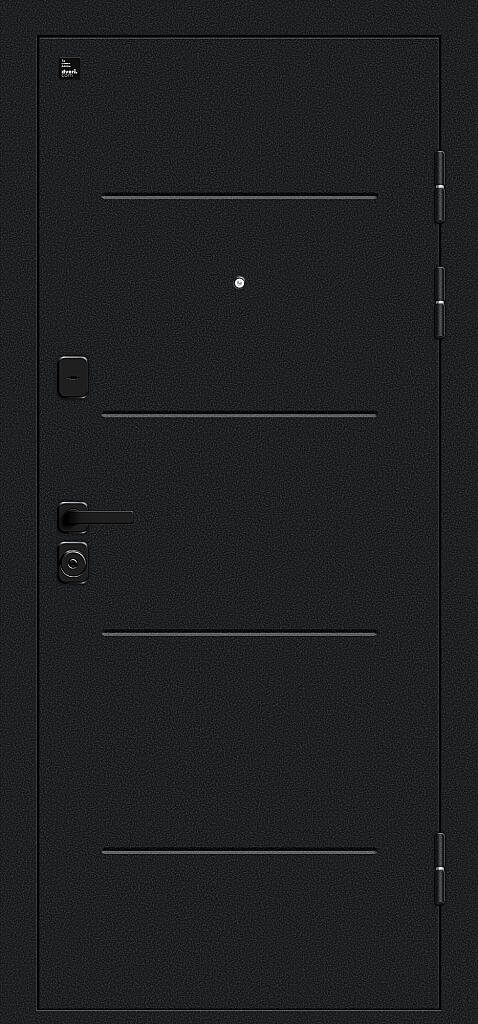 Фото Входная дверь Грид Букле черное/Cappuccino Melinga BR5609 внешняя сторона